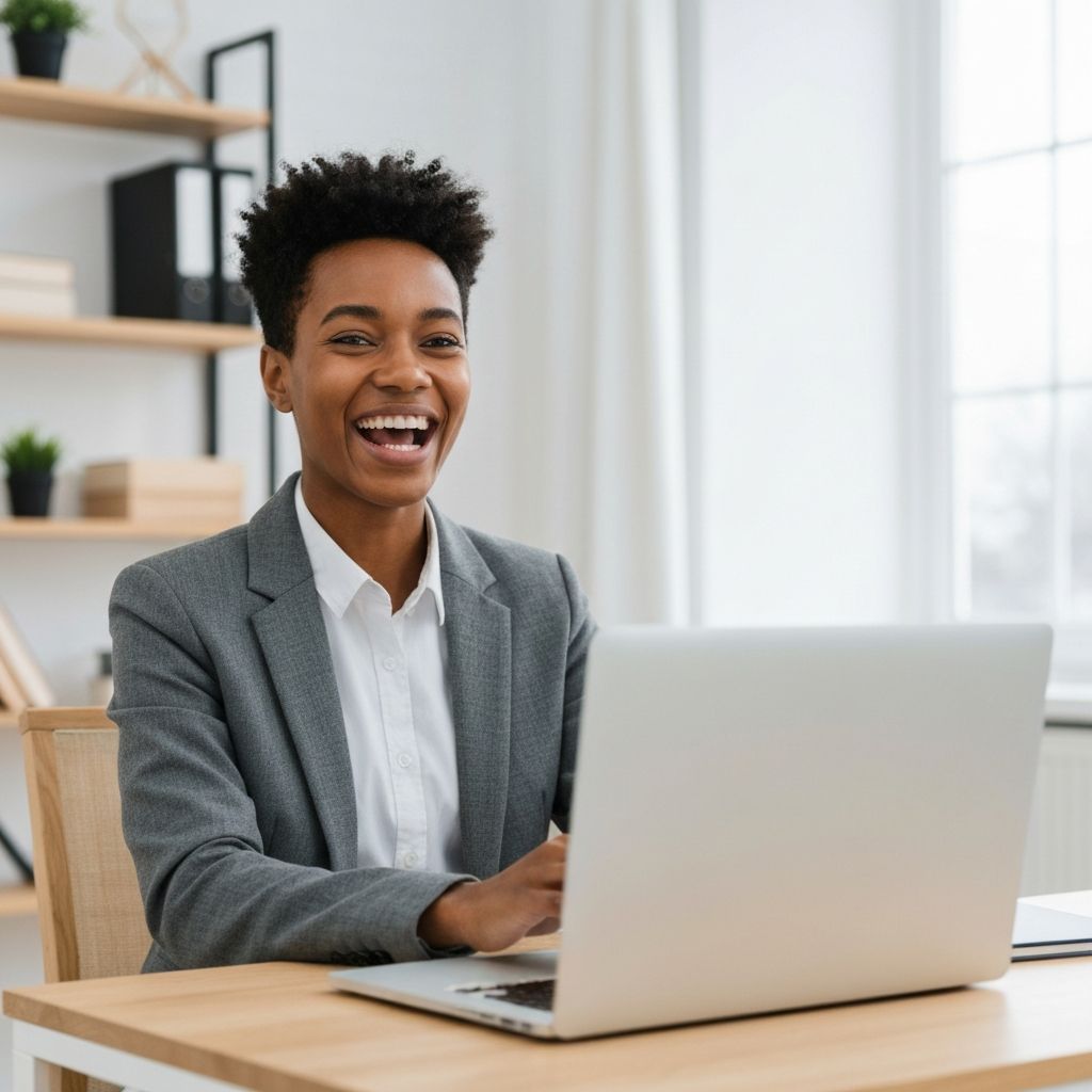 Empowered individual confidently building their second chance future